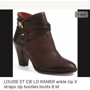 LOUISE ET CIE RANIER brown ankle straps boots 8